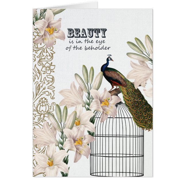 Elegant liljapåfågel hälsningskort (Framsidan)