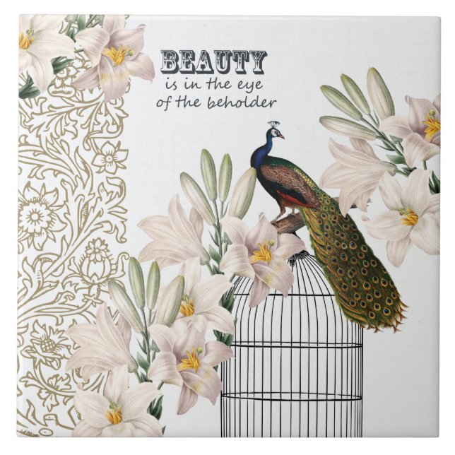 Elegant liljapåfågel kakelplatta (Framsidan)