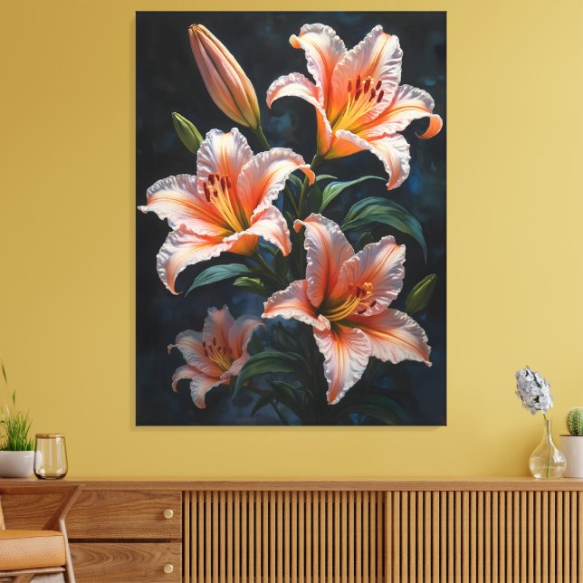 Elegant liljbloms konst – Premiumtryck & Unika  Canvastryck (Insitu (Vardagsrum))