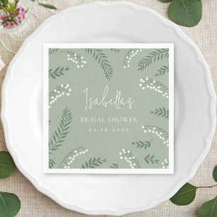 Elegant Liljekonvaljträdgård Bröllopsdusch Pappersservett