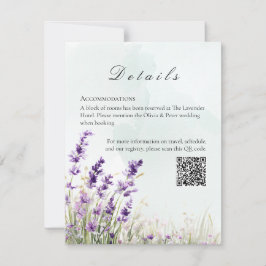 Elegant lilla och salvia grön bröllopsdetaljkort anteckningskort