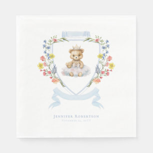 Elegant lilla prinsessbjörn - Royal Baby Shower Pappersservett