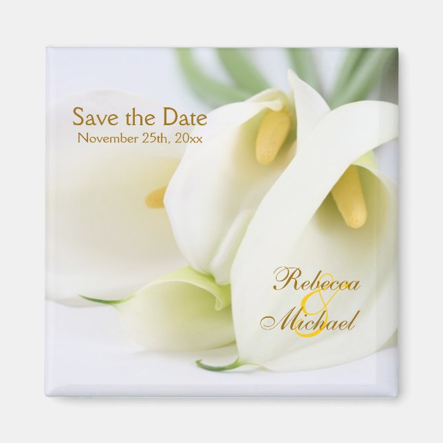 Elegant Lillies "Save the Date" Magnet (Framsidan)