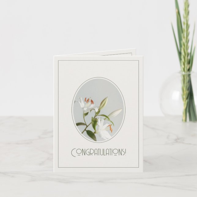 Elegant lilly vintage Congratulations Kort (Framsida)