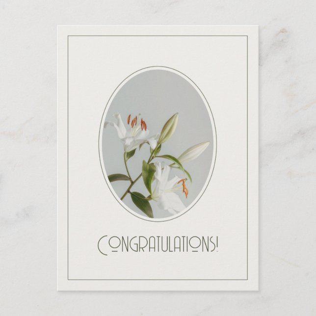 Elegant lilly vintage Congratulations Vykort (Framsida)