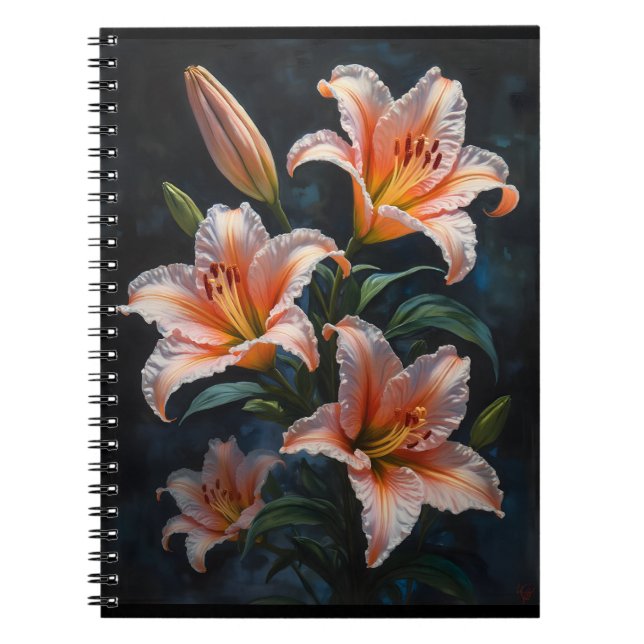Elegant Lily Flower Art – Premium Prints & Unique  Anteckningsbok (Framsidan)