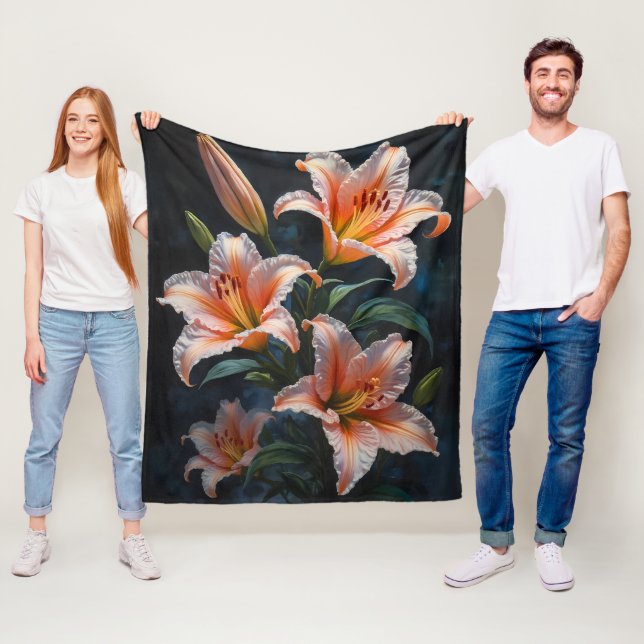 Elegant Lily Flower Art – Premium Prints & Unique  Fleecefilt (På plats)