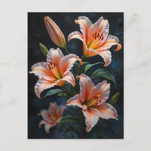 Elegant Lily Flower Art – Premium Prints & Unique  Vykort (Framsida)
