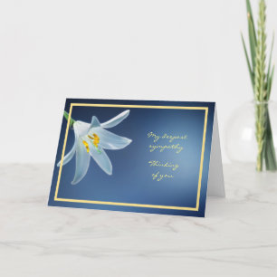 Elegant Lily Flower Thinking You Sympathy Card Kort