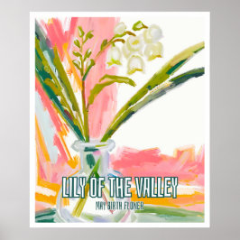 Elegant Lily of the Valley May Birth Month Flower Poster