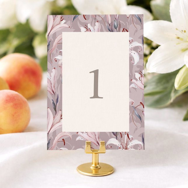 Elegant Lily Wedding Table Numbers 1–30  Inbjudningar (Skapare uppladdad)