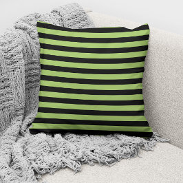 Elegant Lime Green Black Stripe Mönster Kudde
