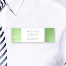 Elegant Lime Green Brushed Metallic Business