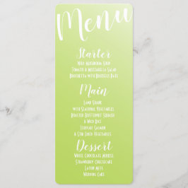 Elegant Lime Green Ombre Menu Meny