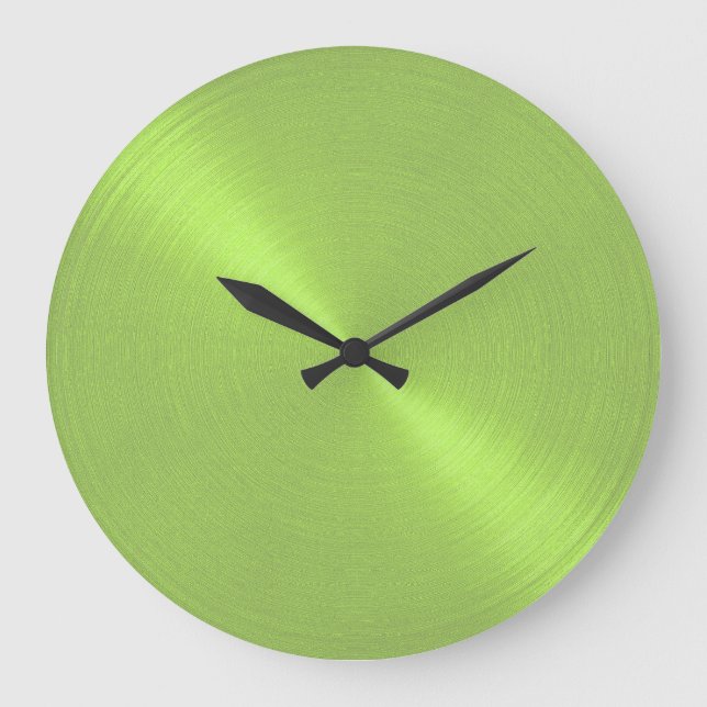 Elegant Lime Green Sheen Stor Klocka (Framsida)