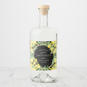 Elegant Limoncello Citronbukett Spritflaskor Etikett