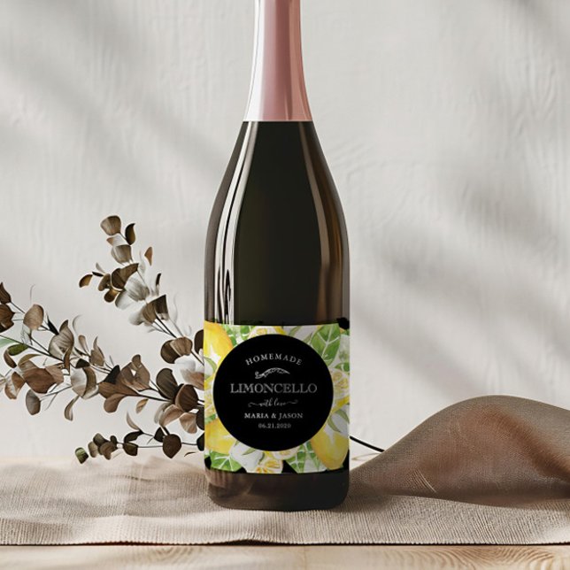 Elegant Limoncello Lemon WAN Spritflaskor Etikett (Skapare uppladdad)