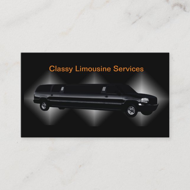 Elegant Limousine Service Chaufför Visitkort (Framsida)