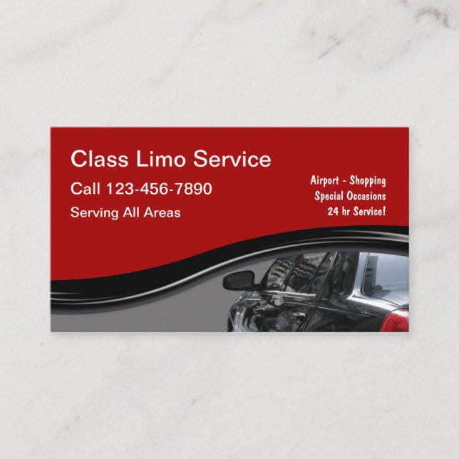 Elegant limousine-service visitkort (Framsida)