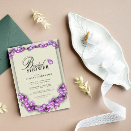 Elegant Lin Lila Lilac Arch Blommigt Möhippa Inbjudningar