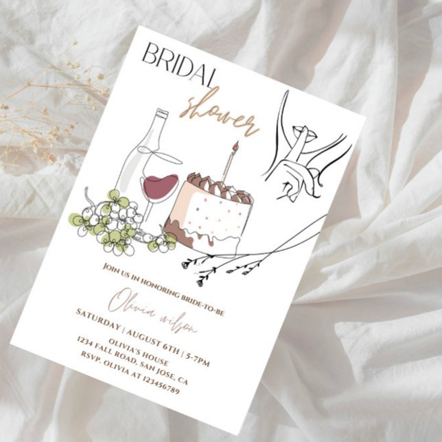 Elegant Line Art Möhippa Party Inbjudningar (Skapare uppladdad)