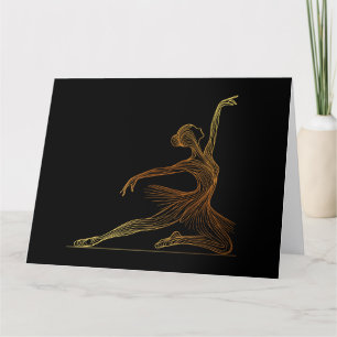 Elegant Line Art of Ballet Dancer in Gracval Pose Tack Kort