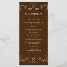 Elegant Linen Espresso Brown Guest Namn Middag Meny