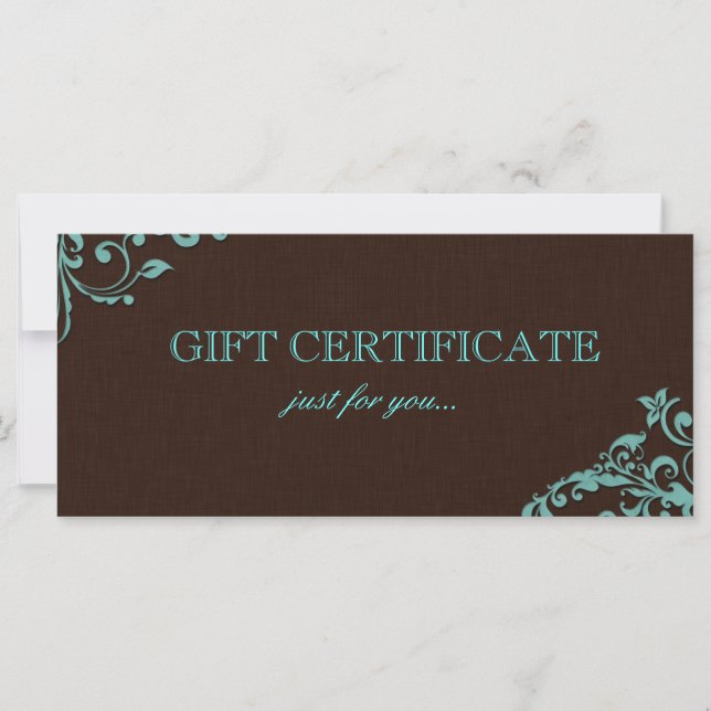 Elegant Linen Flower Salon Gift Certificate (Framsida)