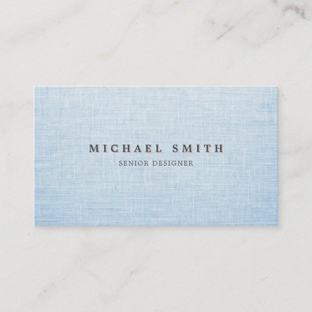 Elegant Linen Texture Business Card Visitkort (Framsida)