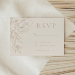 Elegant Linje Konst Boho Vintage Blommig Bröllop OSA Kort