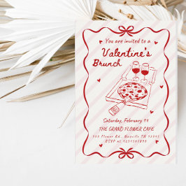 Elegant Linje Konst Valentine’s Brunchfest Inbjudningar