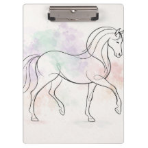 Elegant linjearbetad häst Pastell Illustration
