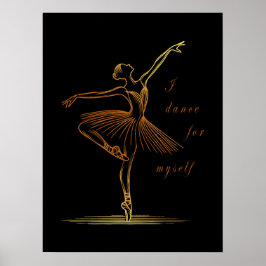 Elegant linjeframställning av ballerina - jag dans poster