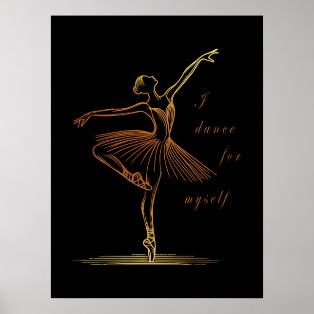 Elegant linjeframställning av ballerina - jag dans poster (Framsidan)