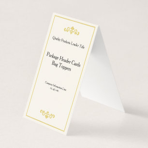 Elegant Linne Guld Flourish Header Card Bag Topper Kort