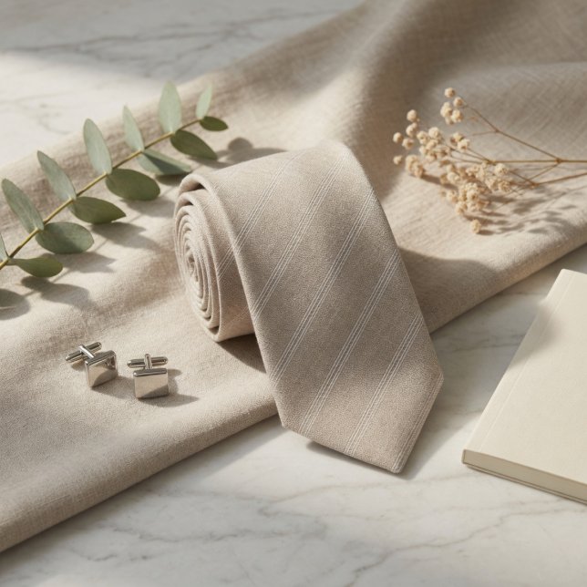 Elegant Linne Streck Neutral Beige Slips (Skapare uppladdad)
