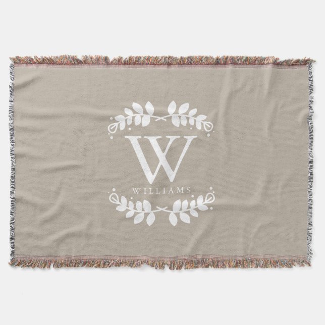 Elegant linnebeigeMonogram Mysfilt (Framsidan)