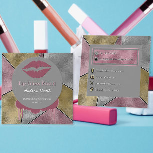 Elegant Lip Gloss Beauty Cosmetic Brand Anpassning Fyrkantigt Visitkort