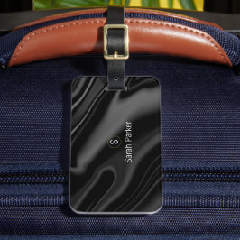 Elegant liquid black Acrylic Luggage Tag Bagagebricka