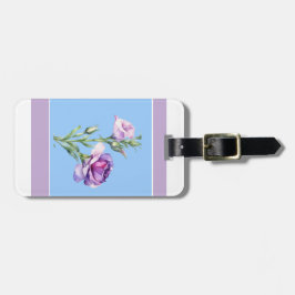 Elegant Lisianthus Blue Luggage Tag Bagagebricka