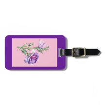Elegant Lisianthus Luggage Tag Lila