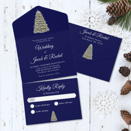 Elegant Lit Julgran Midnight Blue Bröllop