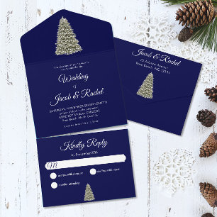 Elegant Lit Julgran Midnight Blue Bröllop