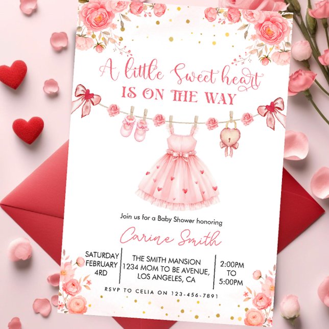 Elegant lite Sweetheart Baby Shower  Inbjudningar (Skapare uppladdad)