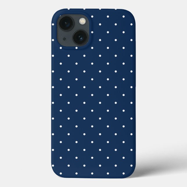 elegant, liten marinblå vit polka dots mönster (Baksida)
