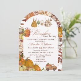 Elegant Liten Pumpa Båge Baby Shower Inbjudningar