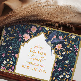 Elegant Little Bird Blommigt Baby Shower Guest Bok