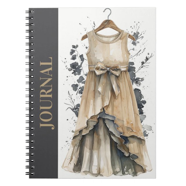 Elegant Little Black Dress (LBD) Beige Recipe Anteckningsbok (Framsidan)