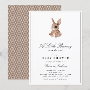 Elegant Little Bunny Gender Neutral Baby Shower Inbjudningar