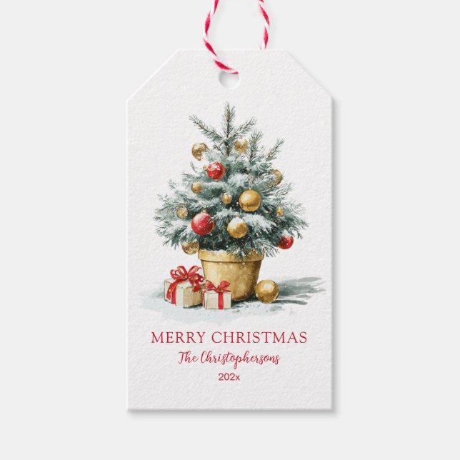 Elegant Little Christmas Tree Presentetikett (Framsidan)